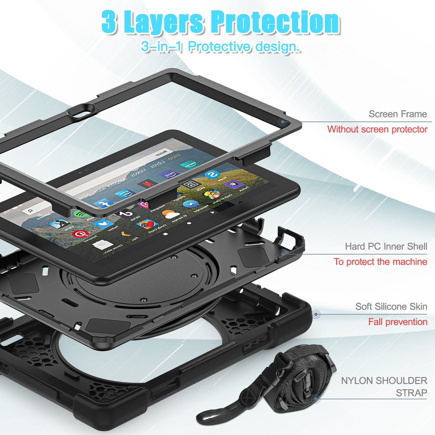 Pirate Box Rotating Hook Stand Kindle Fire HD 8 (2022) Case