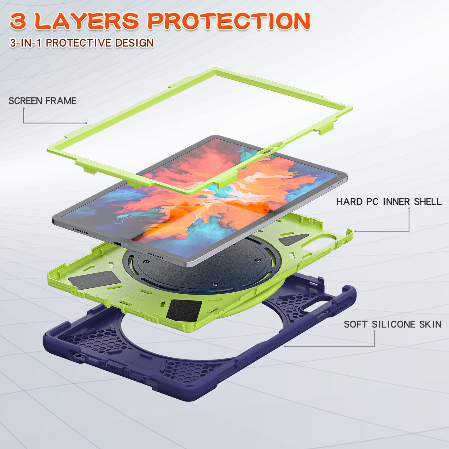 Pirate Box Rotating Hook Stand Lenovo Tab P11 Plus 2023 Case