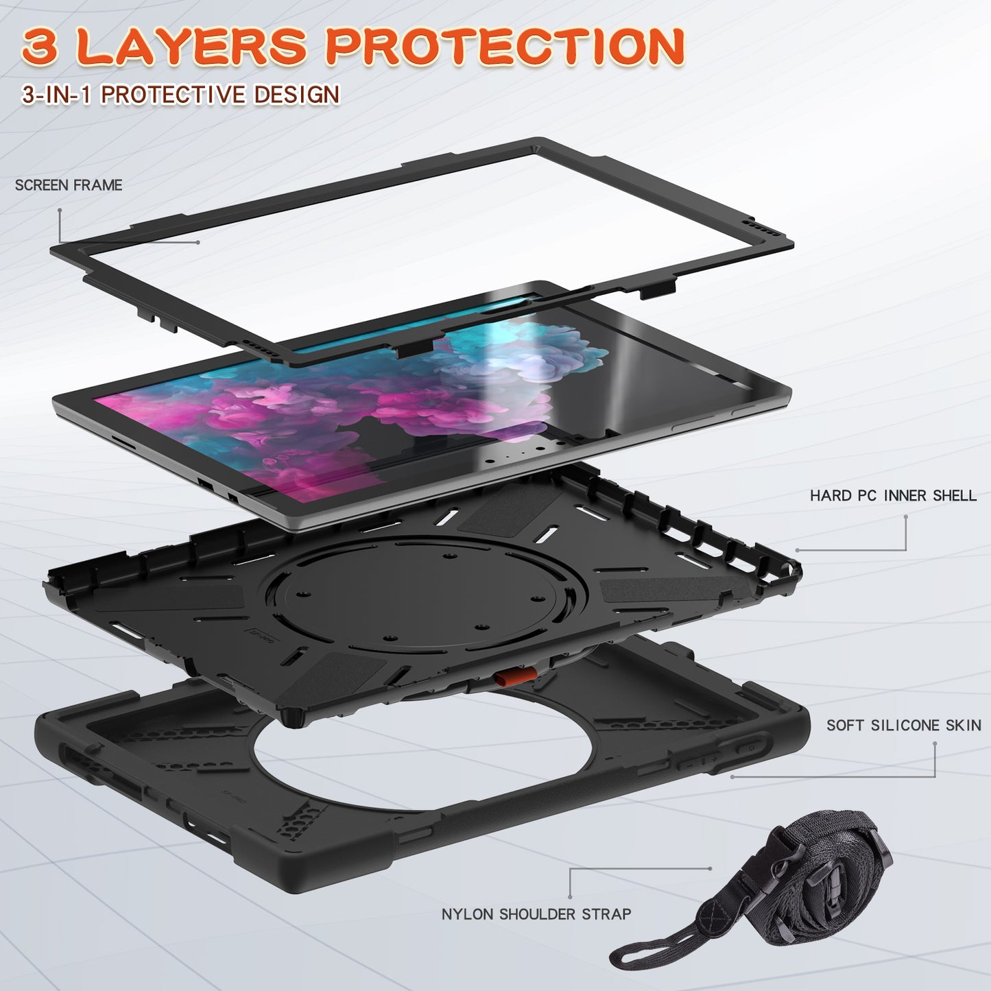 Pirate Box Rotating Hook Stand Surface Pro 7 Case