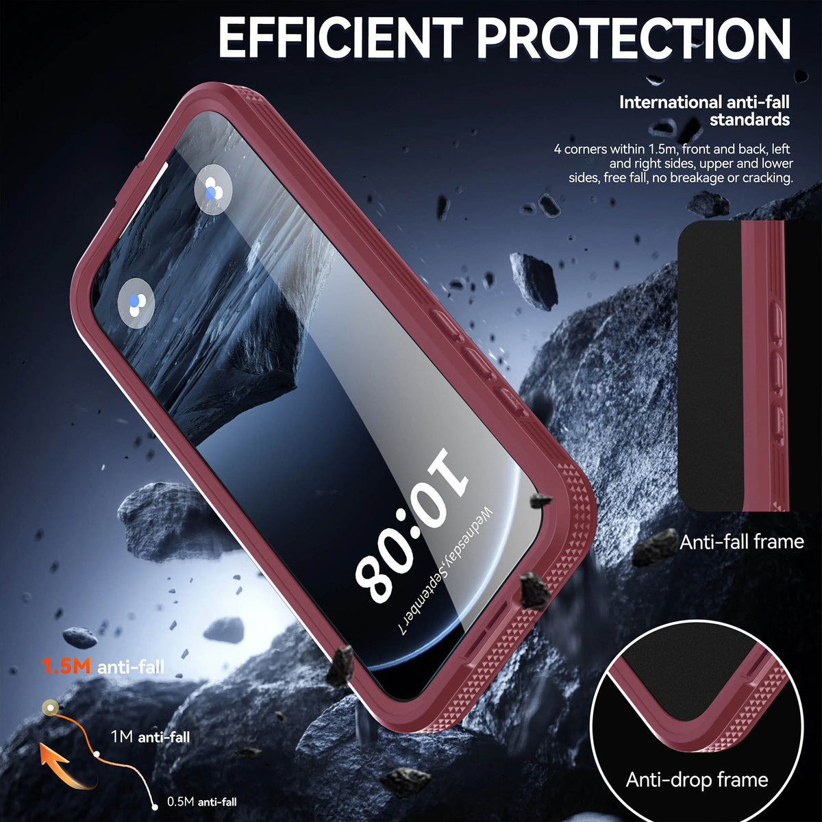 Ultramarine Technology with Heavy-Duty MagSafe Waterproof Phone Case with Lanyard