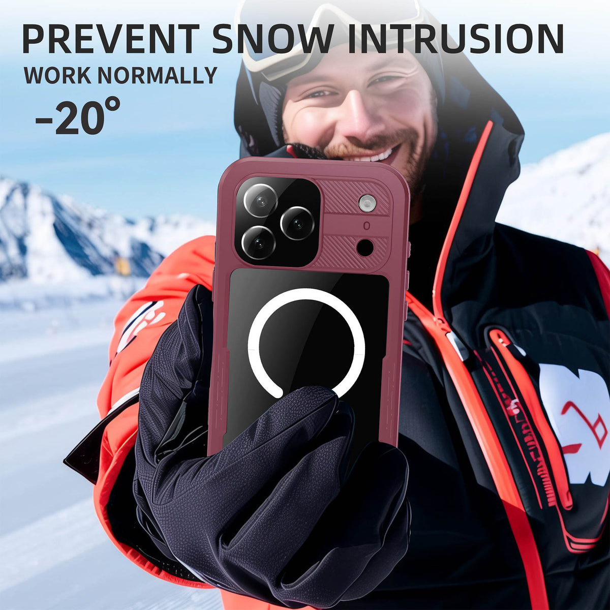 Ultramarine Technology with Heavy-Duty MagSafe Waterproof Phone Case with Lanyard