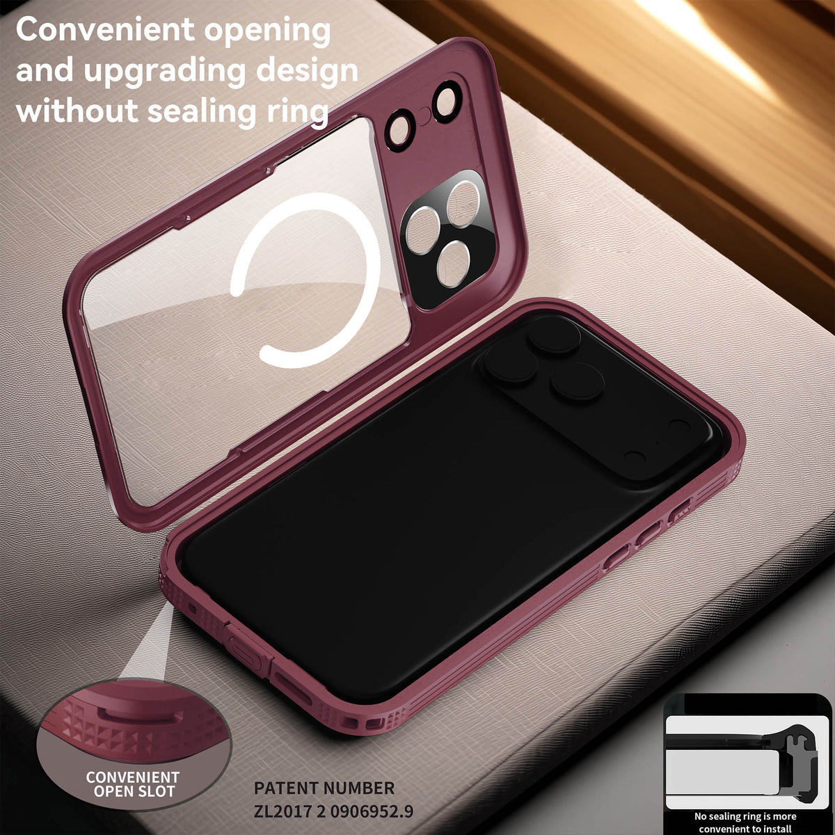 Ultramarine Technology with Heavy-Duty MagSafe Waterproof Phone Case with Lanyard