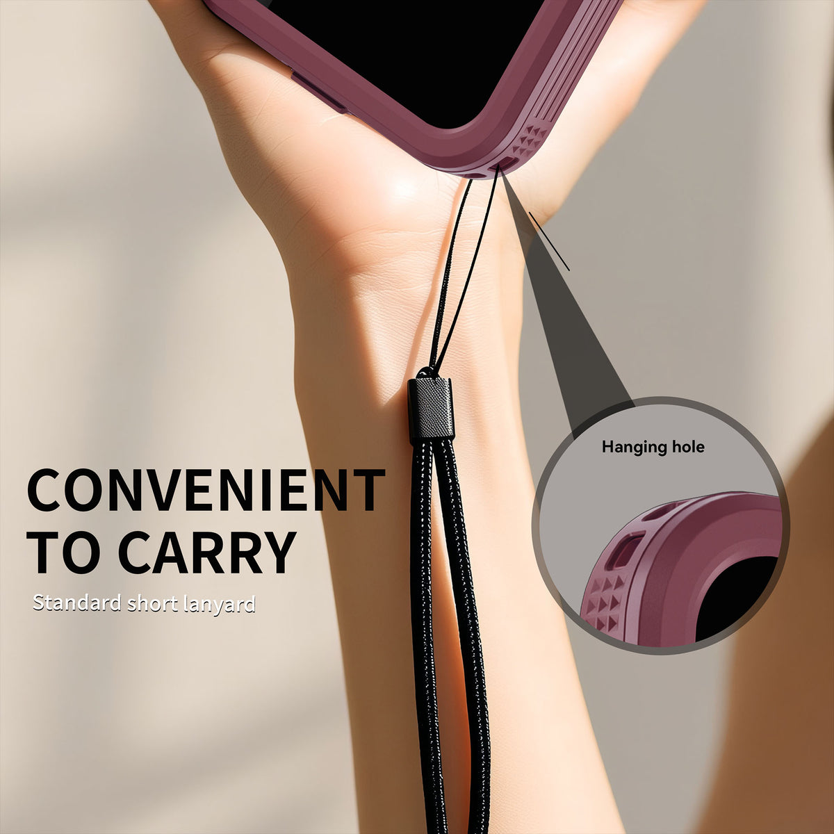 Ultramarine Technology with Heavy-Duty MagSafe Waterproof Phone Case with Lanyard