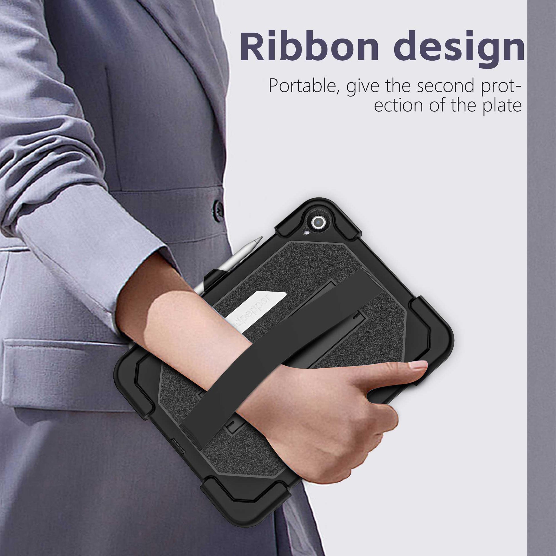 Ultramarine Technology Heavy Duty Military Tablet Case with Hand Strap & Screen Protector - iPad Air 7th Gen