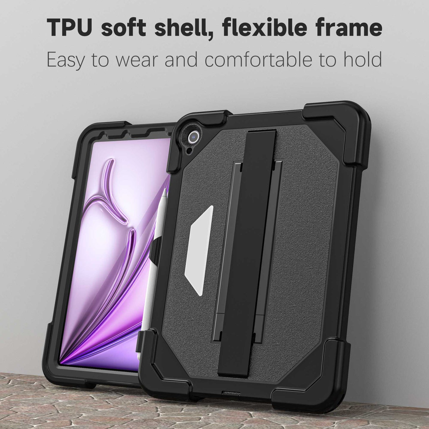 Ultramarine Technology Heavy Duty Military Tablet Case with Hand Strap & Screen Protector - iPad Air 7th Gen