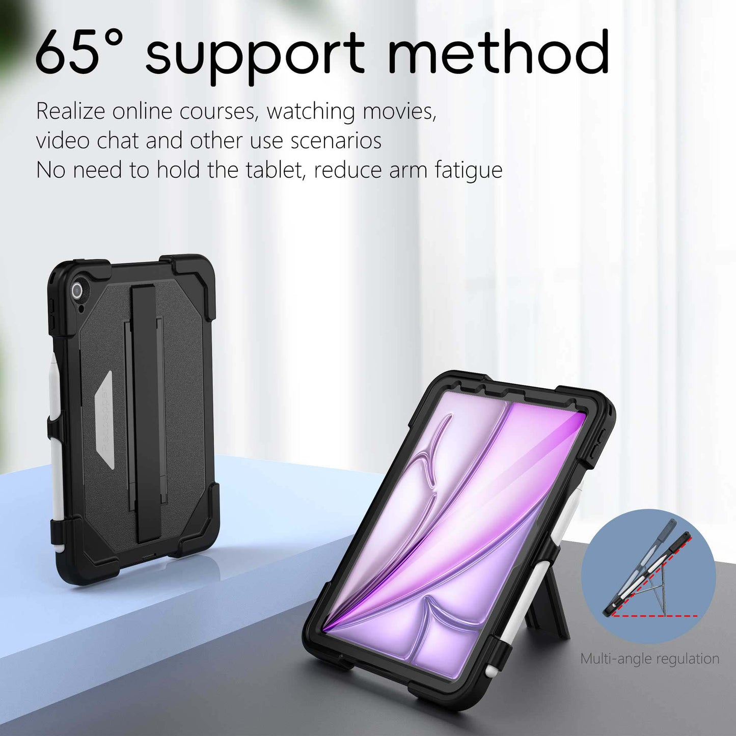 Ultramarine Technology Heavy Duty Military Tablet Case with Hand Strap & Screen Protector - iPad Air 7th Gen