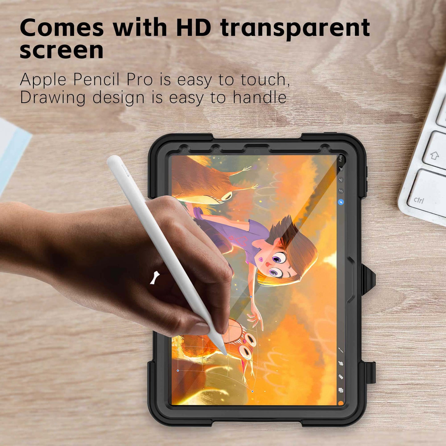 Ultramarine Technology Heavy Duty Military Tablet Case with Hand Strap & Screen Protector - iPad Air 7th Gen