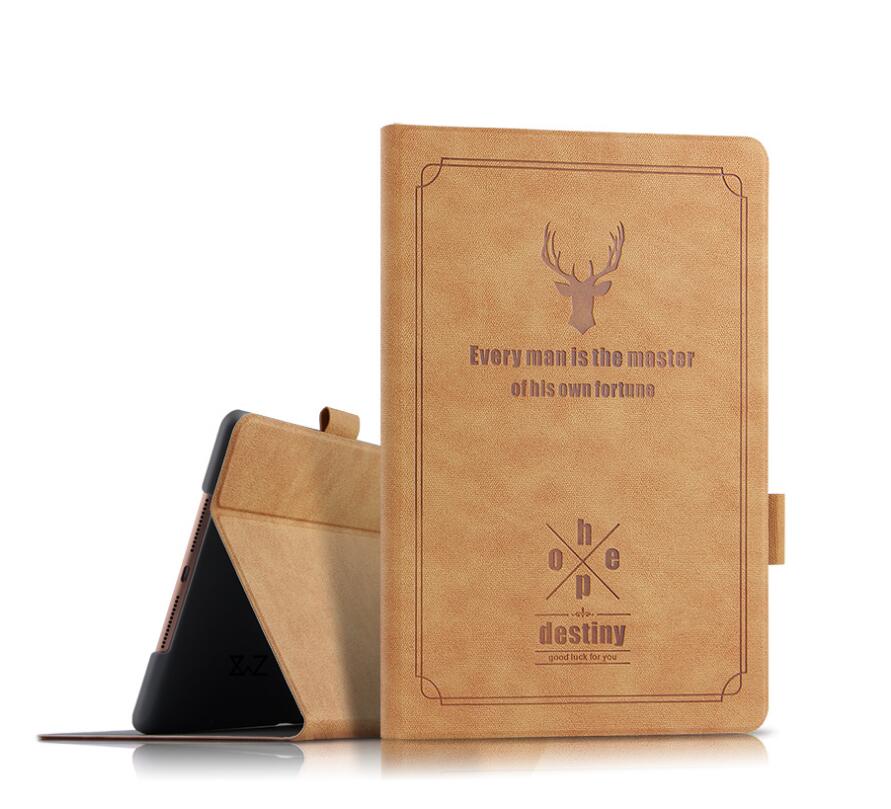 Destiny Imitation Deer Leather Apple iPad 8 Case Folio Stand