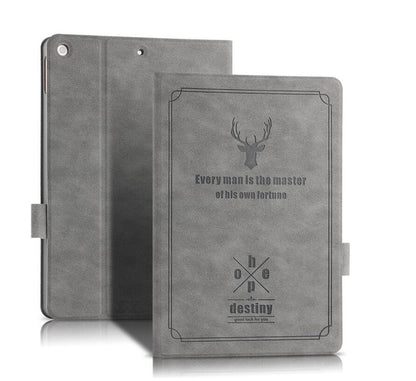 Destiny Imitation Deer Leather Apple iPad 9 Case Folio Stand