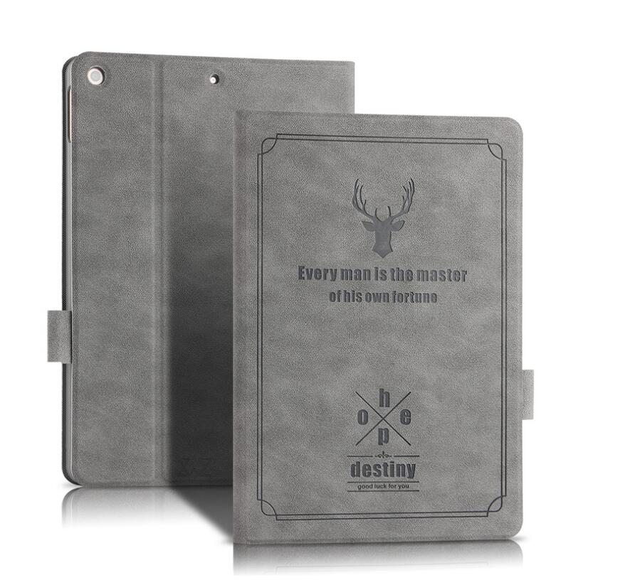 Destiny Imitation Deer Leather Apple iPad 8 Case Folio Stand