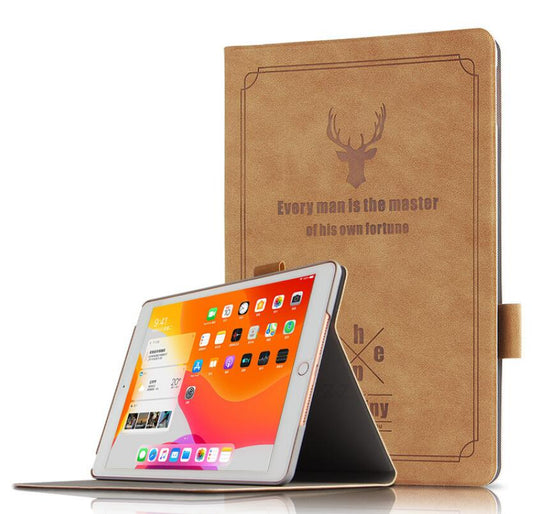 Destiny Imitation Deer Leather Apple iPad 8 Case Folio Stand