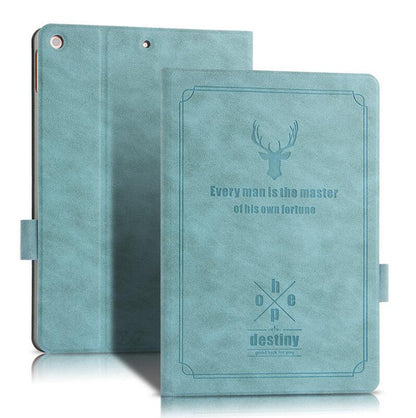 Destiny Imitation Deer Leather Apple iPad 9 Case Folio Stand