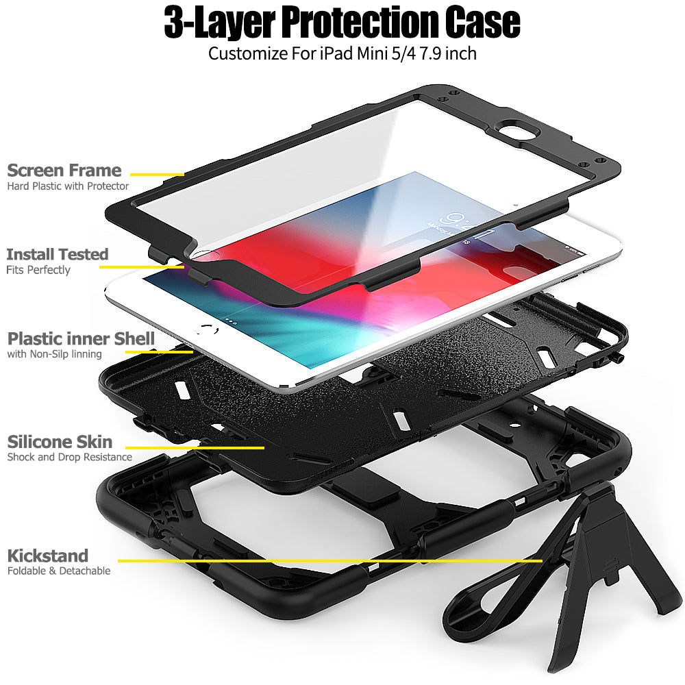 Tough Box Built-in Screen Protector Apple iPad Mini 3 Case Shockproof