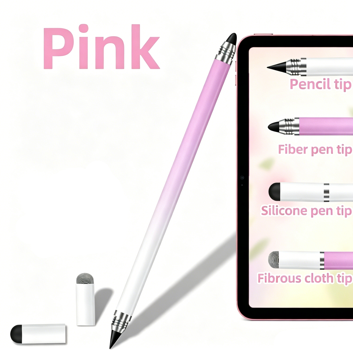 Ultramarine Technology iPad Android Microsoft Surface 4-in-1 Gradient Capacitive Stylus Pen Pink Color