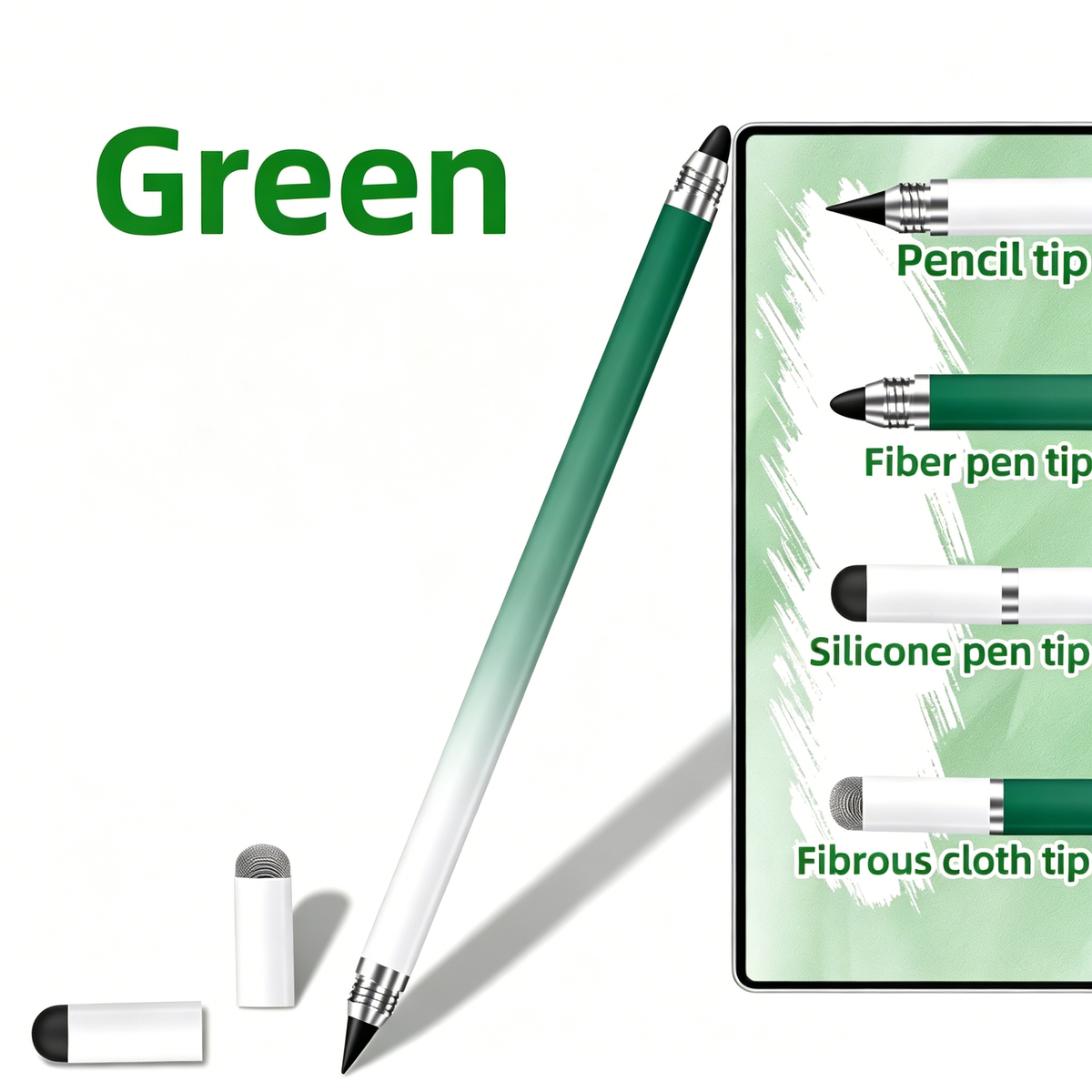 Ultramarine Technology iPad Android Microsoft Surface 4-in-1 Gradient Capacitive Stylus Pen Green Color