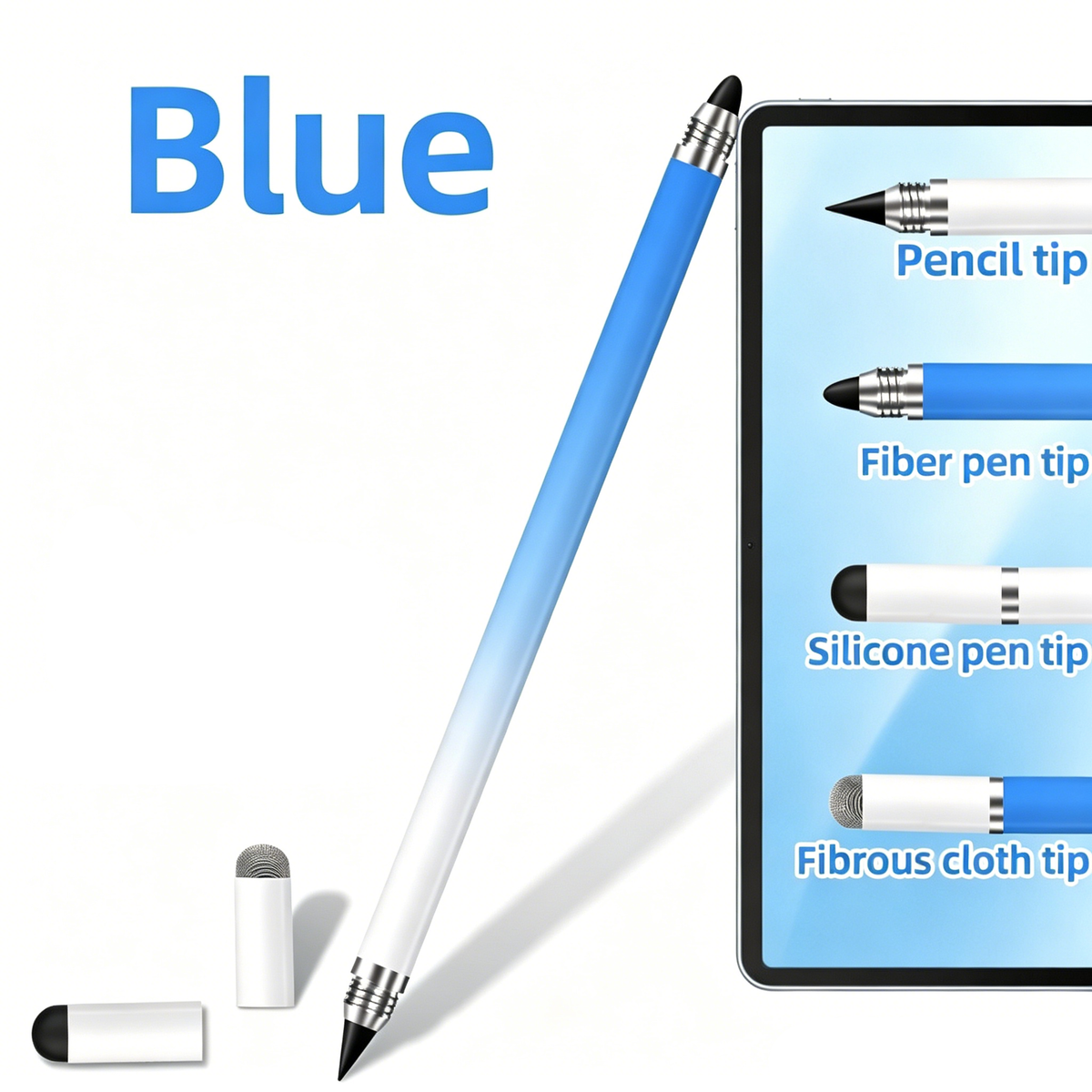Ultramarine Technology iPad Android Microsoft Surface 4-in-1 Gradient Capacitive Stylus Pen Blue Color