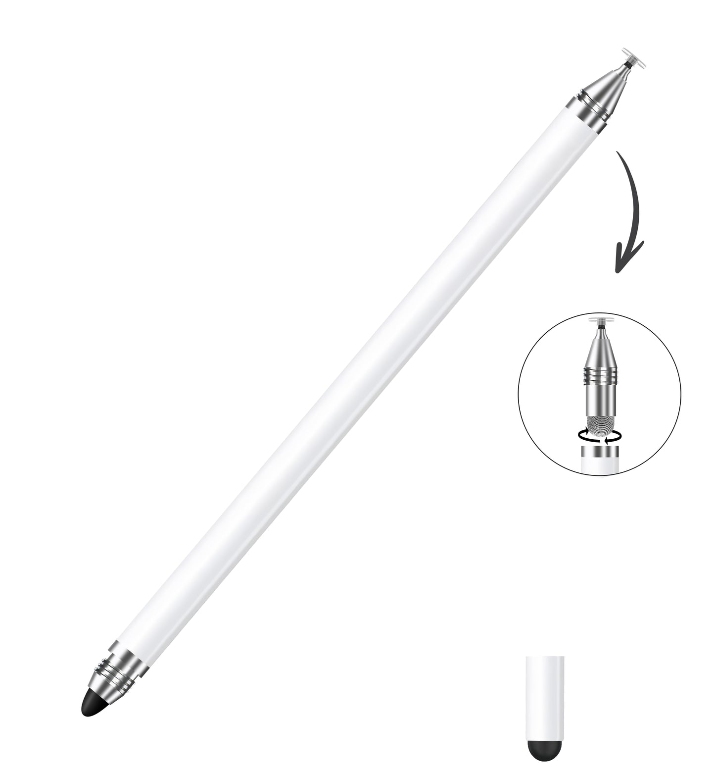 Ultramarine Technology iPad Samsung 4-in-1 Universal Capacitive Stylus Pen Replaceable Nib with Disk