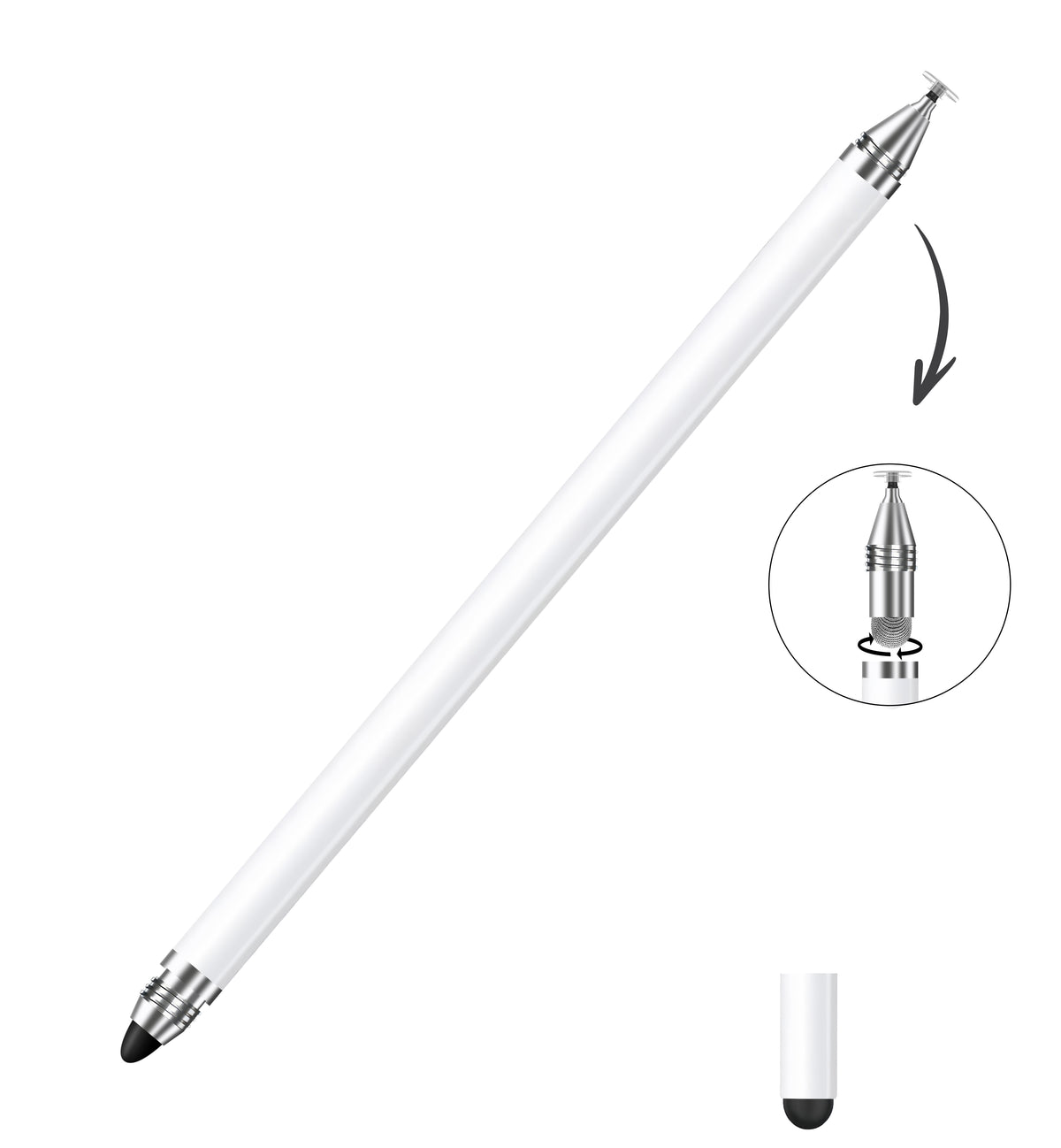 Ultramarine Technology iPad Samsung 4-in-1 Universal Capacitive Stylus Pen Replaceable Nib with Disk