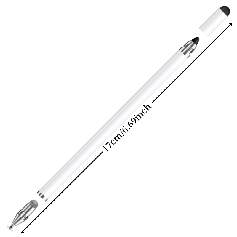 Ultramarine Technology iPad Samsung 4-in-1 Universal Capacitive Stylus Pen Replaceable Nib Long 17cm