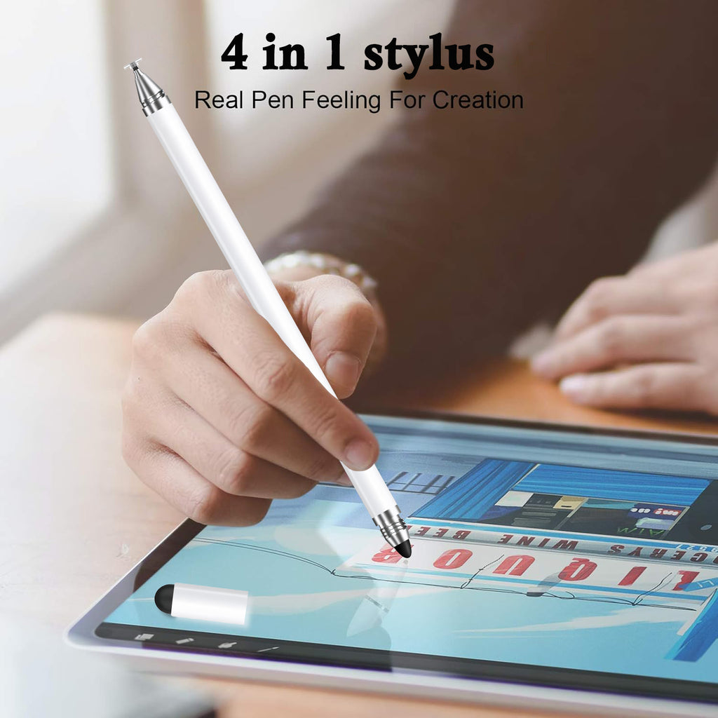 Ultramarine Technology iPad Samsung 4-in-1 Universal Capacitive Stylus Pen Replaceable Nib Real Pen