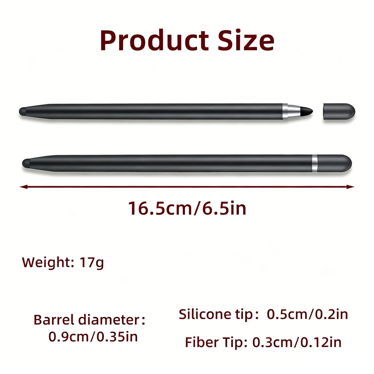 Ultramarine Technology iPad iPhone & Android Candy 2-in-1 Universal Capacitive Stylus Pen Size