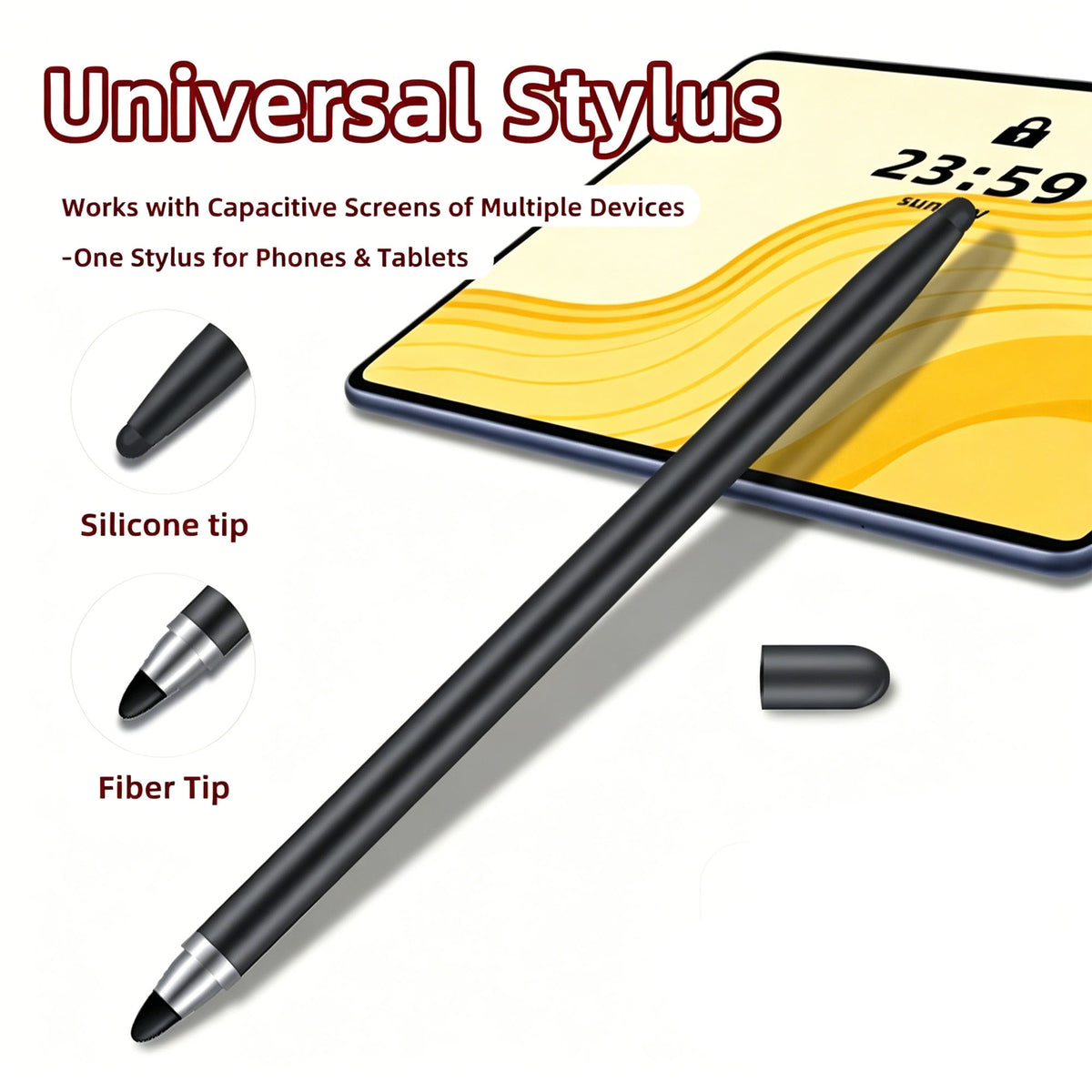 Ultramarine Technology iPad iPhone & Android Candy 2-in-1 Universal Capacitive Stylus Pen Black Color