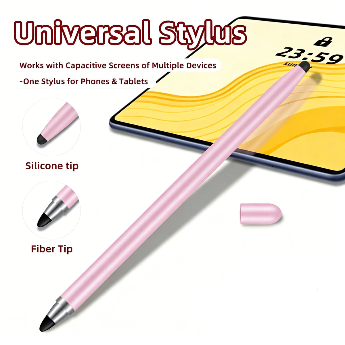 Ultramarine Technology iPad iPhone & Android Candy 2-in-1 Universal Capacitive Stylus Pen Pink Color