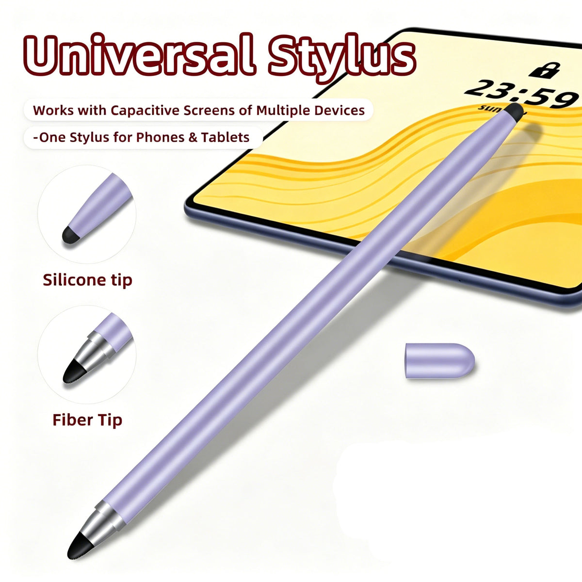 Ultramarine Technology iPad iPhone & Android Candy 2-in-1 Universal Capacitive Stylus Pen Purple Color