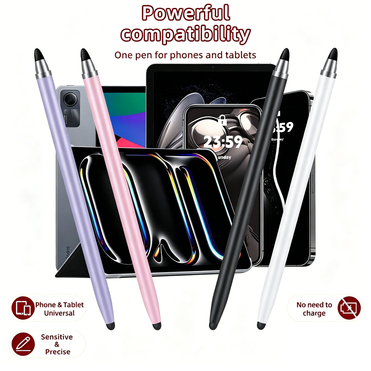 Ultramarine Technology iPad iPhone & Android Candy 2-in-1 Universal Capacitive Stylus Pen Powerful Compatibility