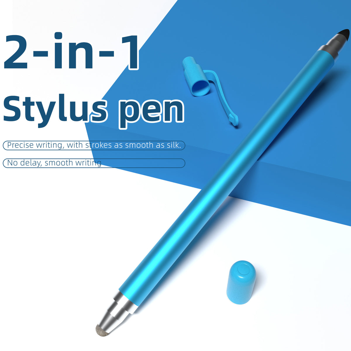 Ultramarine Technology iPad iPhone Android Commander 2-in-1 Dual-Tip Capacitive Stylus Pen Blue Color