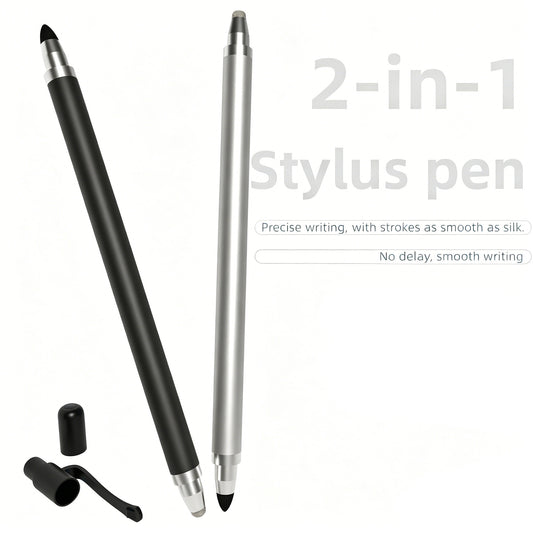 Ultramarine Technology iPad iPhone Android Commander 2-in-1 Dual-Tip Capacitive Stylus Pen Black and Silver Colors