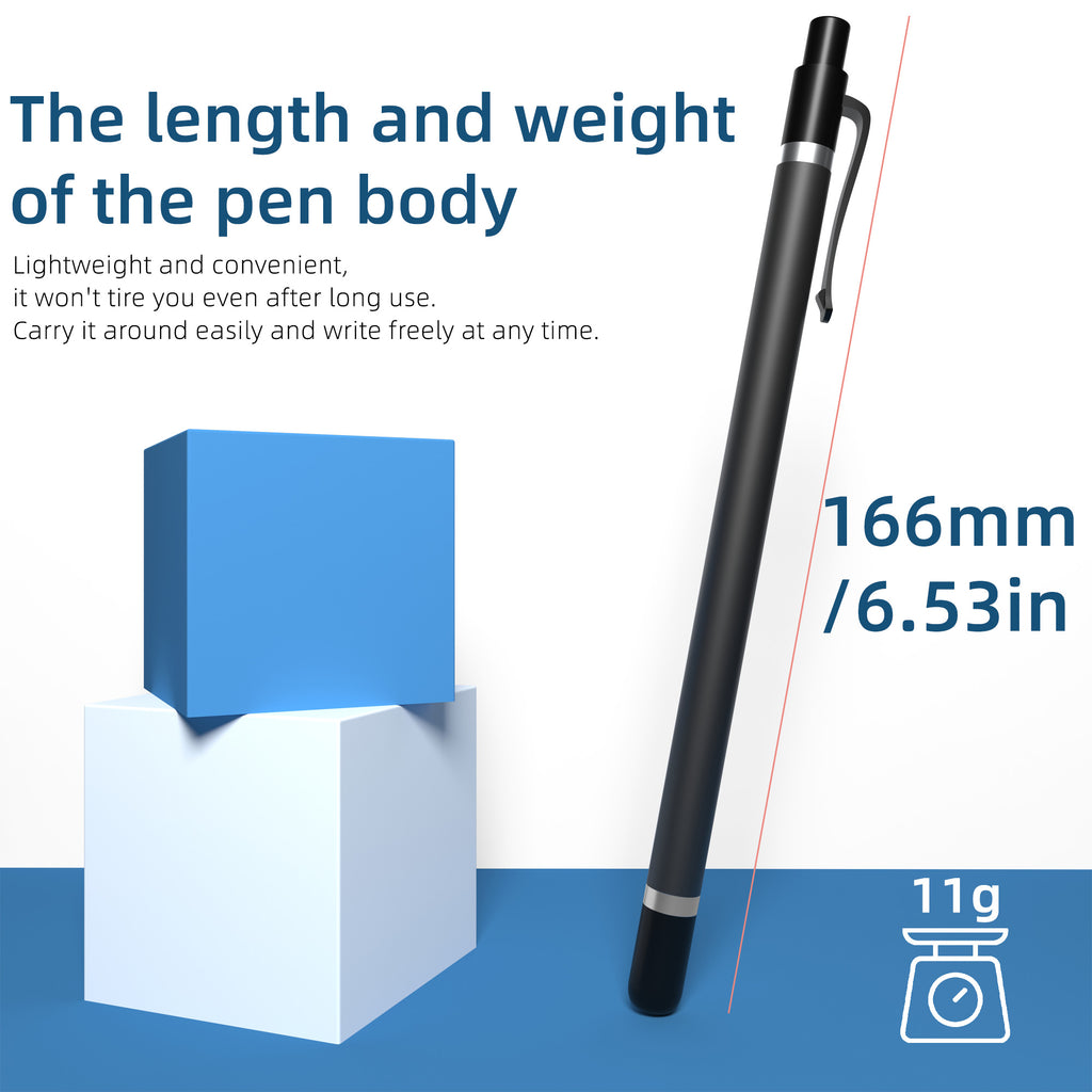 Ultramarine Technology iPad iPhone Android Commander 2-in-1 Dual-Tip Capacitive Stylus Pen Black Long 16.6cm
