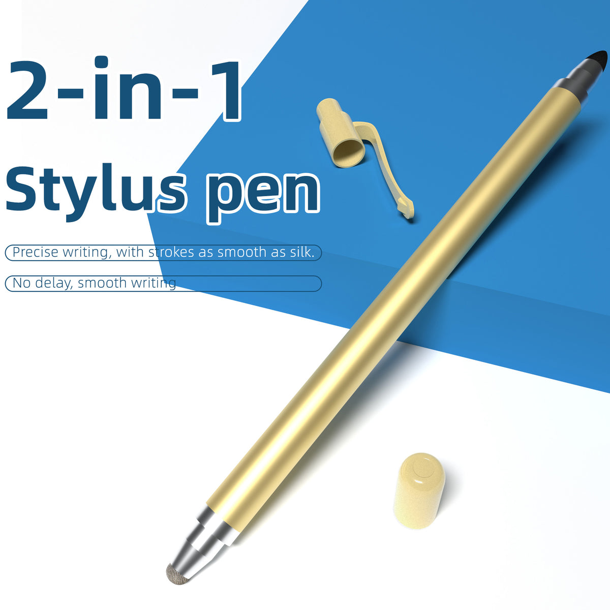 Ultramarine Technology iPad iPhone Android Commander 2-in-1 Dual-Tip Capacitive Stylus Pen Gold Color