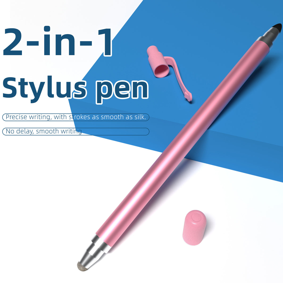 Ultramarine Technology iPad iPhone Android Commander 2-in-1 Dual-Tip Capacitive Stylus Pen Pink Color