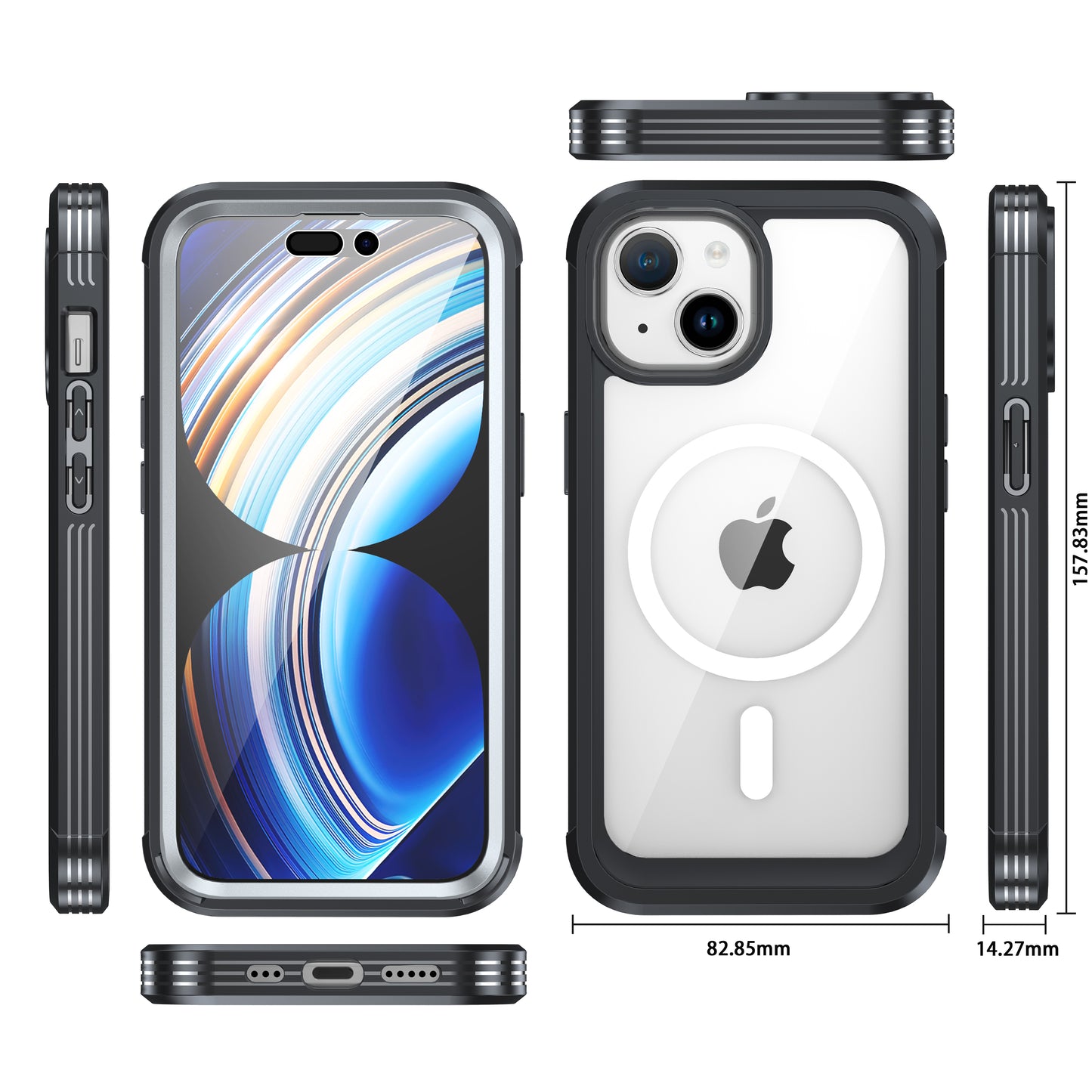 Bumper Rugged Apple iPhone 15 Case with Built-in Screen Protector