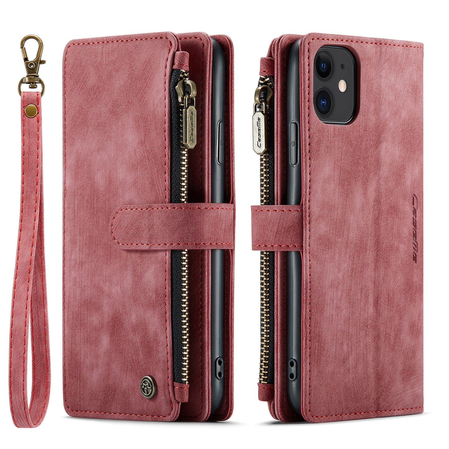 Multi-card Hand Strap Apple iPhone 11 Case Double Fold Stand