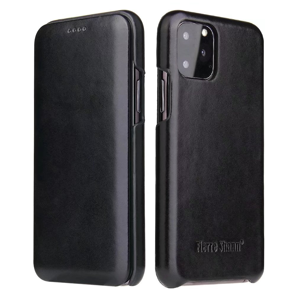 Fixate Real Crow Leather iPhone 11 Pro Max Case Flip