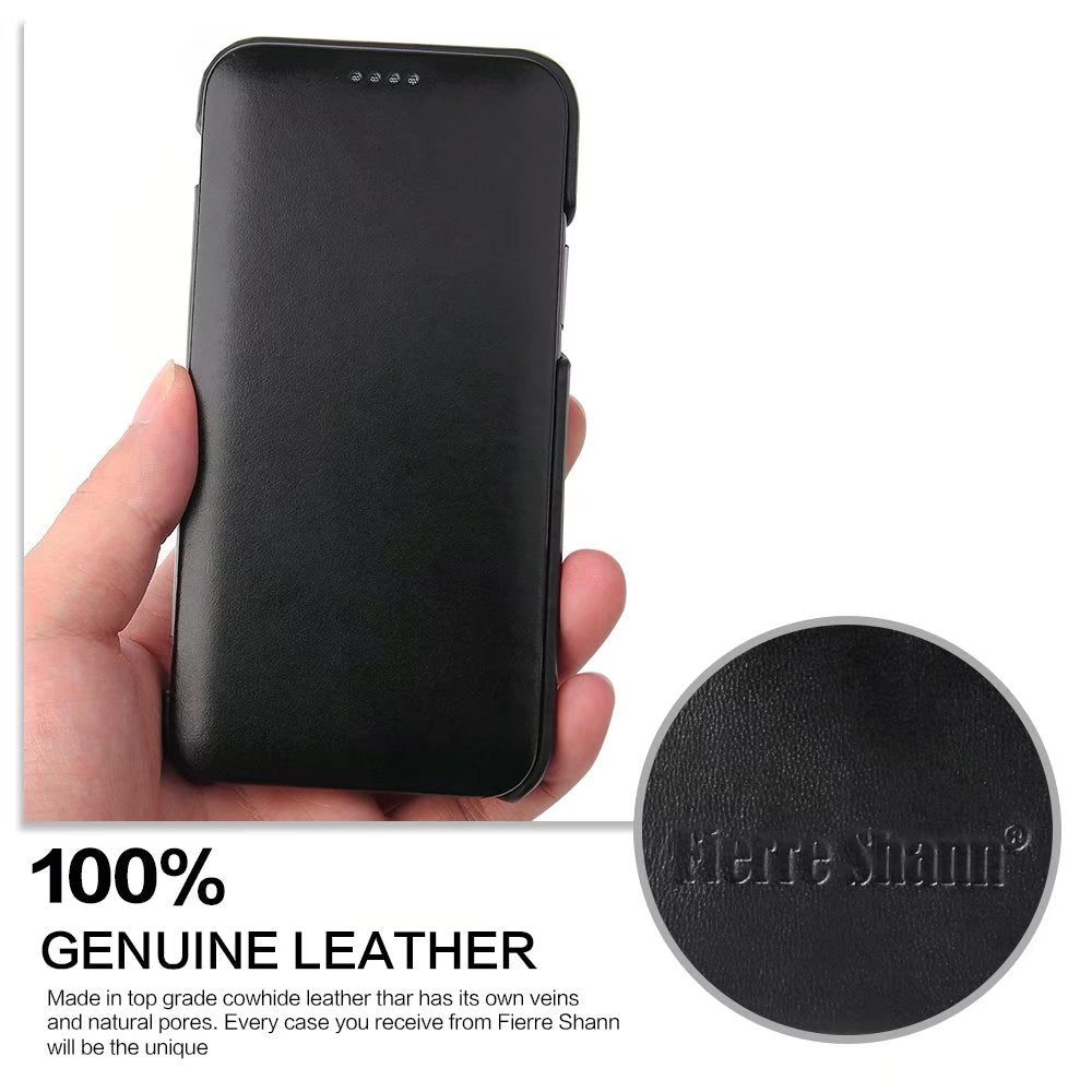 Fixate Real Crow Leather iPhone 11 Case Flip