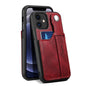 Vertical Card Holder iPhone 12 Pro Max Leather Case with Wristband