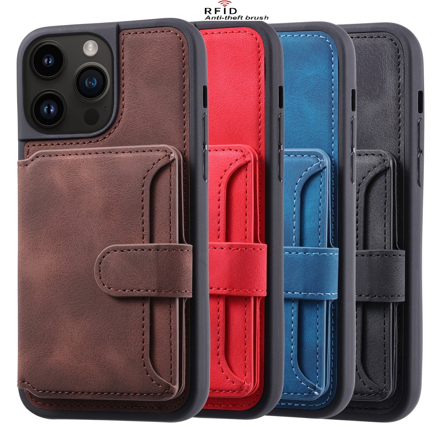 Fantasy Card Slots Buckle iPhone 12 Pro Max Case Leather Anti-theft