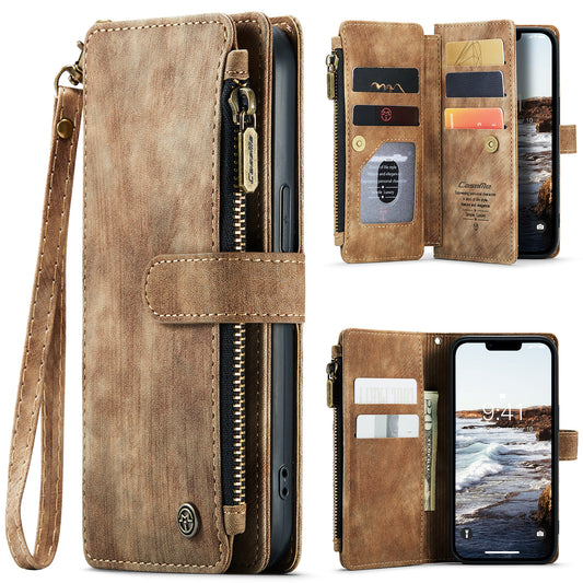 Multi-card Hand Strap Apple iPhone 15 Case Double Fold Stand