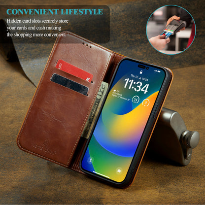 Tree Artificial Leather iPhone 14 Case Wallet Stand