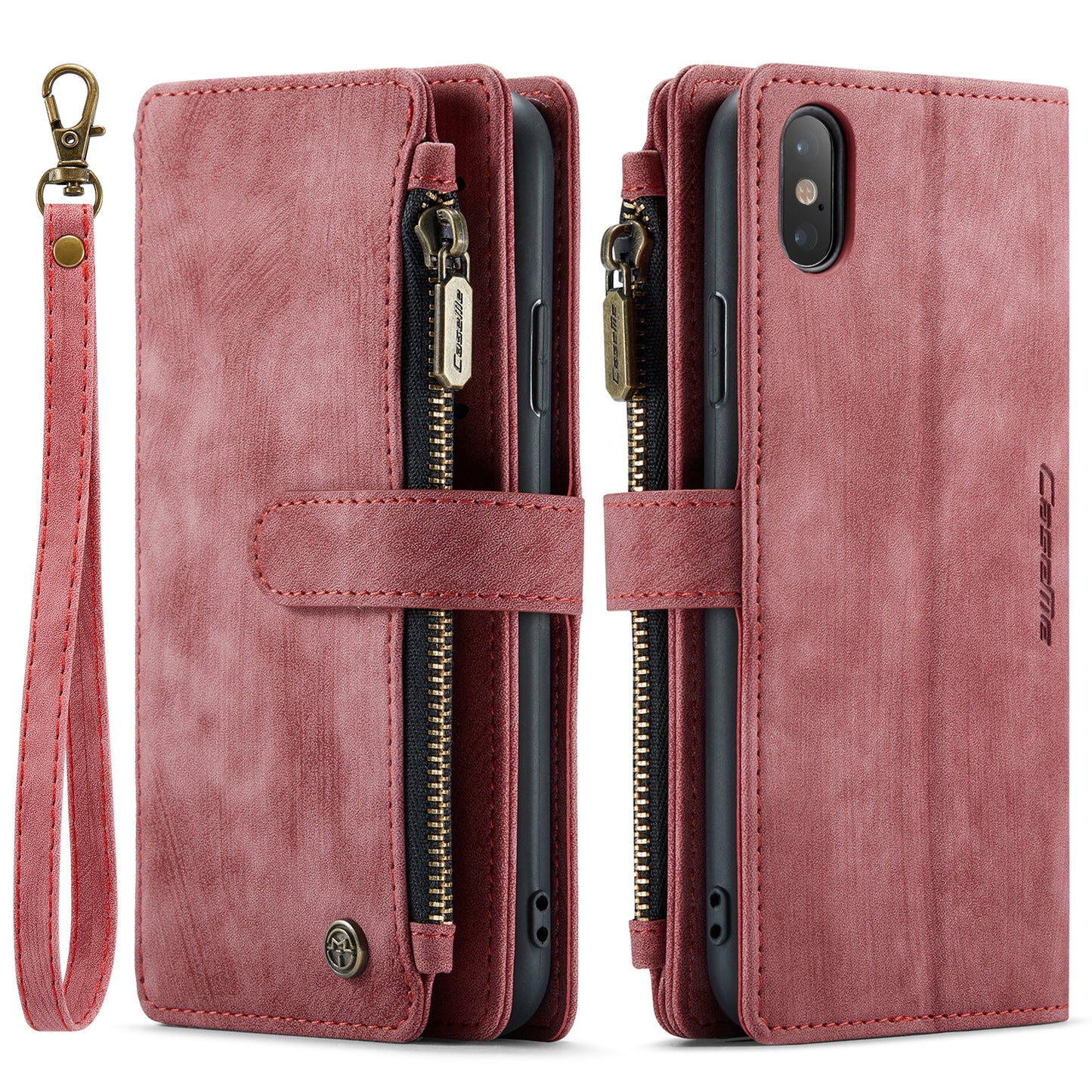 Multi-card Hand Strap Apple iPhone Xs Max Case Double Fold Stand