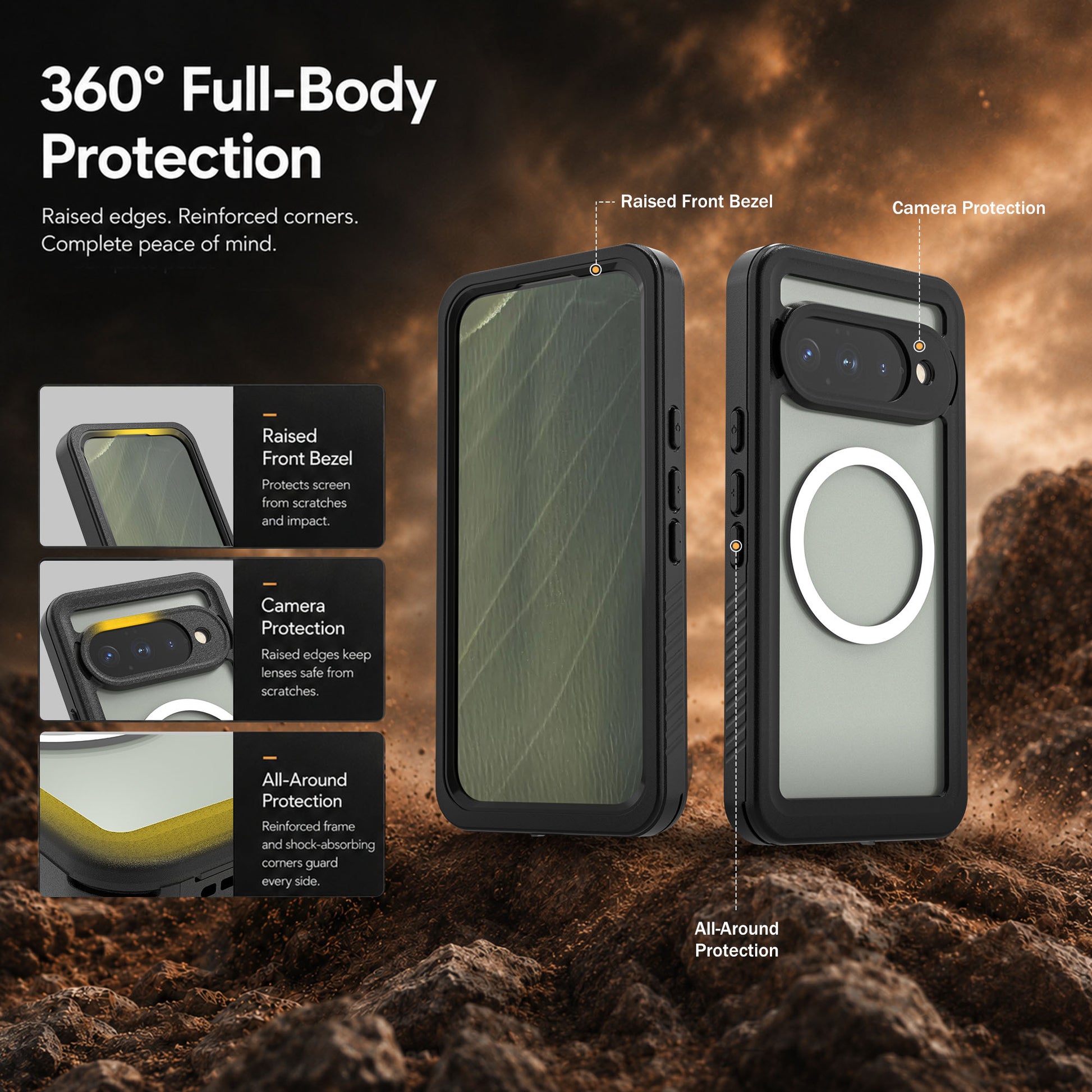 Ultramarine Technology IP68 Waterproof FS MagSafe Series Phone Case - Heavy Duty Protection - Google Pixel 11