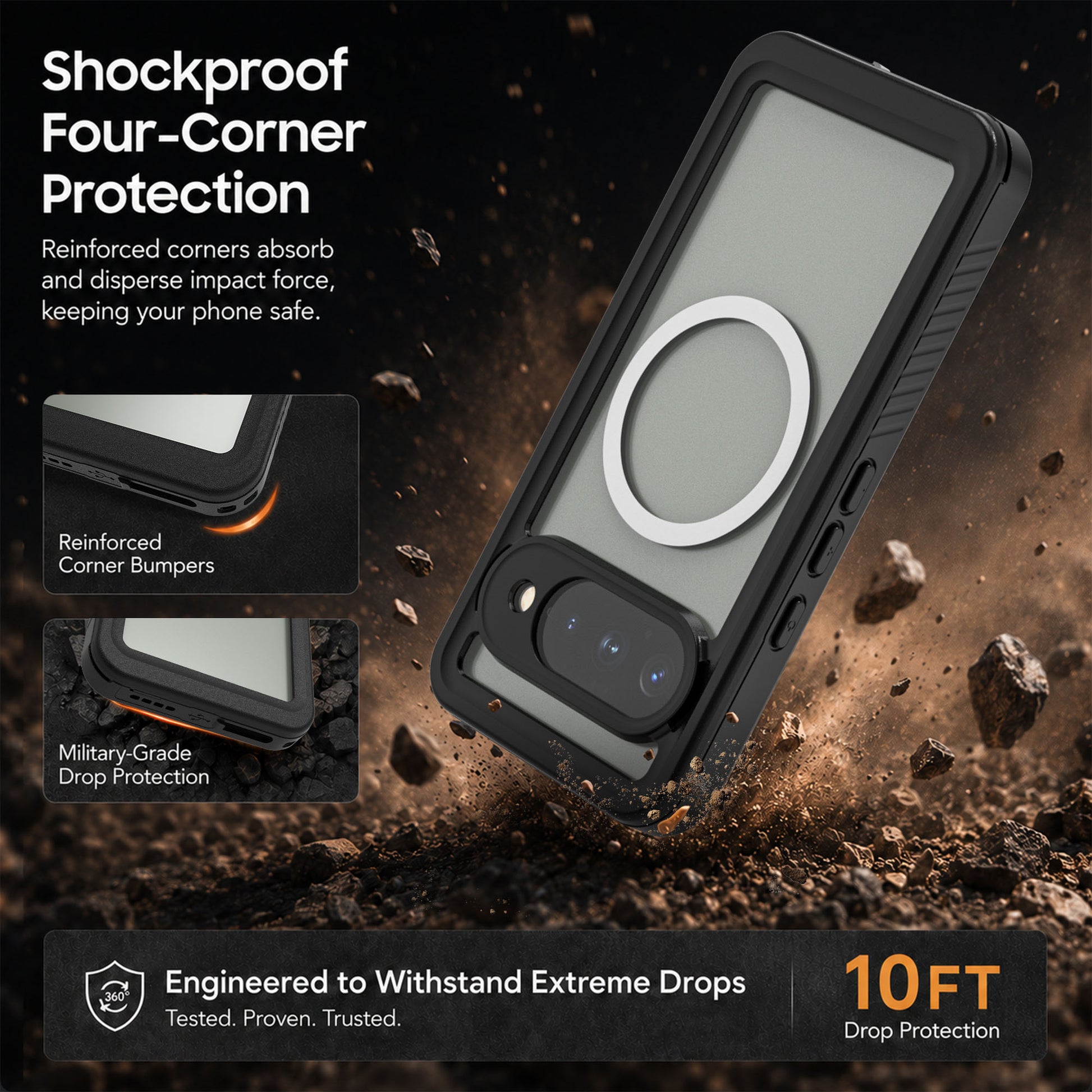 Ultramarine Technology IP68 Waterproof FS MagSafe Series Phone Case - Heavy Duty Protection - Google Pixel 11
