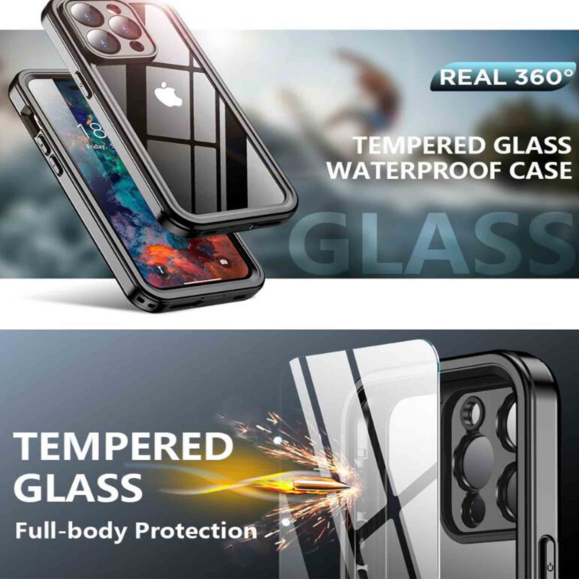 Ultramarine Technology IP68 Waterproof & Military-Grade Shockproof Tough Phone Case - iPhone 14 Pro Max