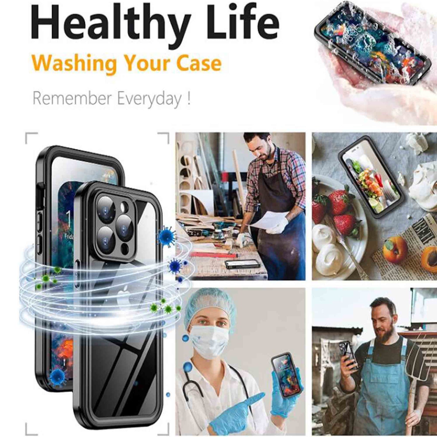 Ultramarine Technology IP68 Waterproof & Military-Grade Shockproof Tough Phone Case - iPhone 14 Pro Max