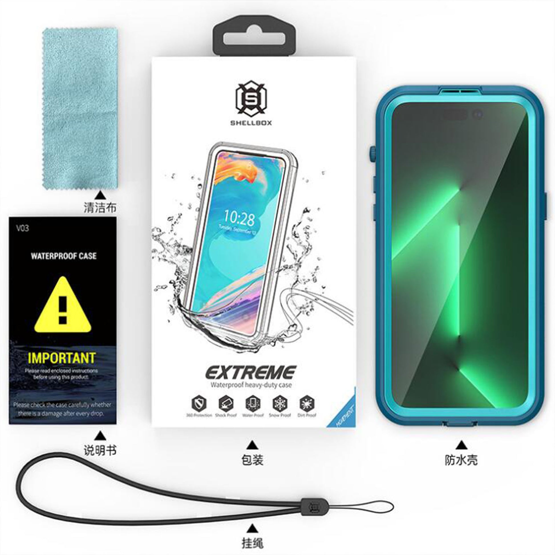 Ultramarine TechnologyIP68 Waterproof Phone Case – Full-Body Protection & Wireless Charging - iPhone 14 Pro Max
