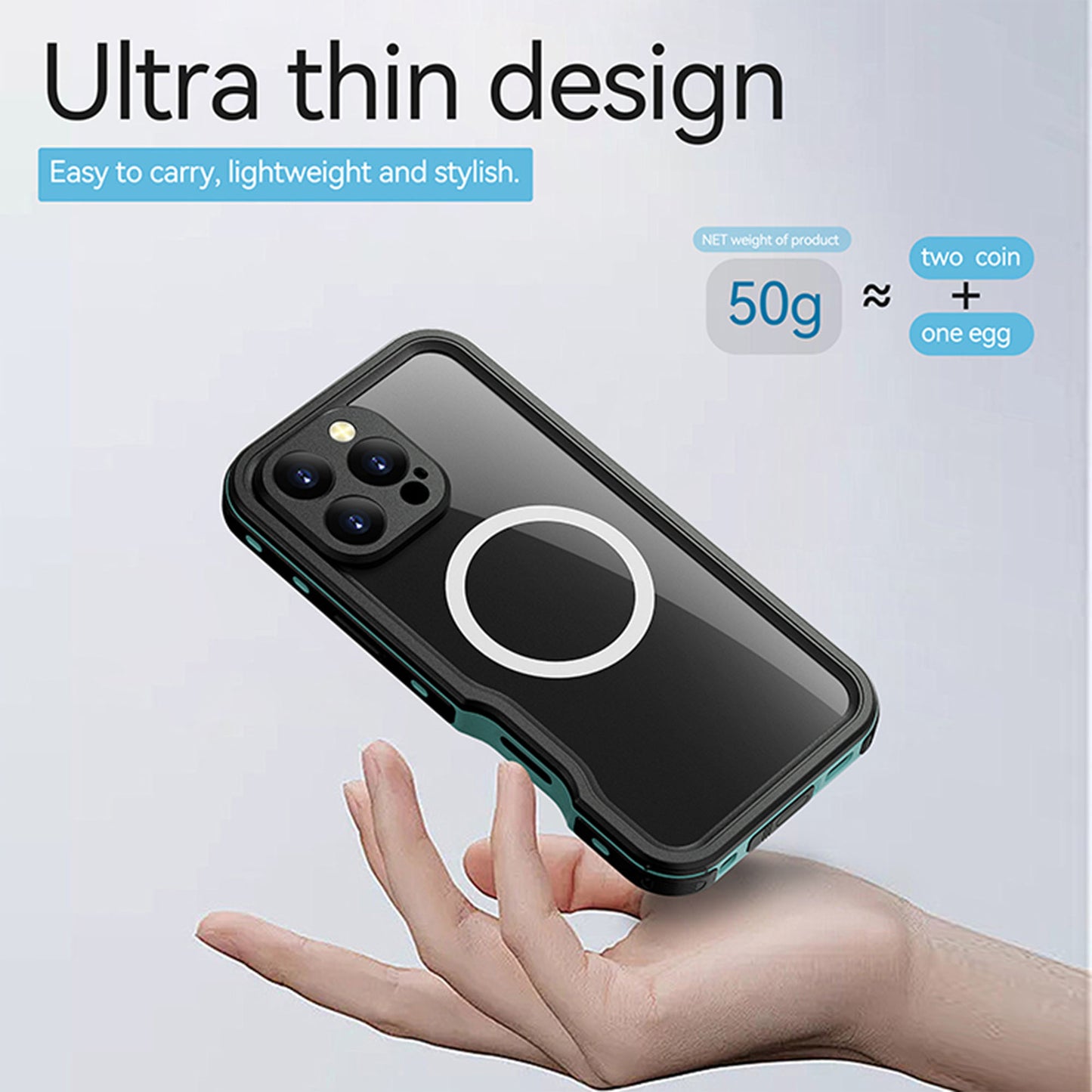 Ultramarine Technology IP68 Waterproof Phone Case Hand Lanyard - Full Protection & Dustproof - iPhone 16 Pro Max