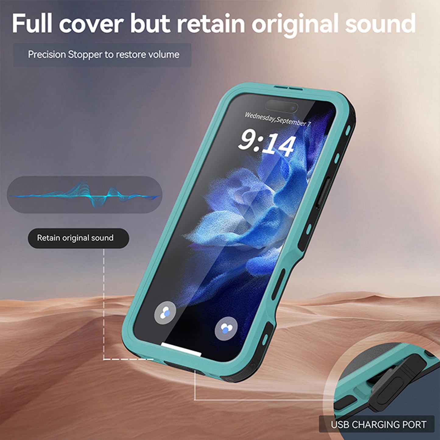 Ultramarine Technology IP68 Waterproof Phone Case Hand Lanyard - Full Protection & Dustproof - iPhone 16 Pro Max